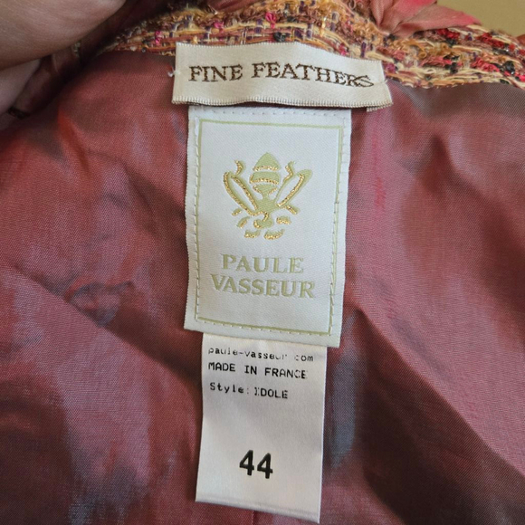 Paule Vasseur Pink Tweed 3-Piece Suit Size 44 US 12 Red Pink - Picture 3 of 9
